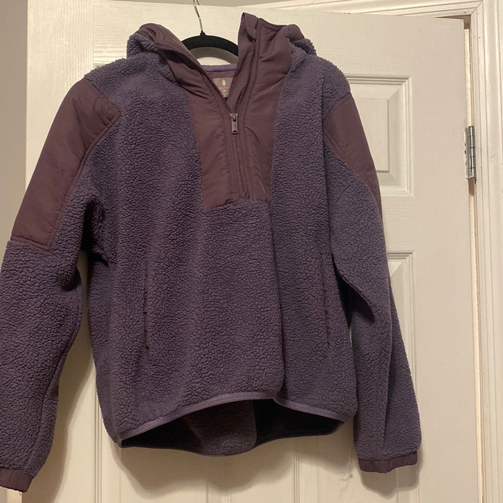 Free People Purple Zip Up pullover fleece
